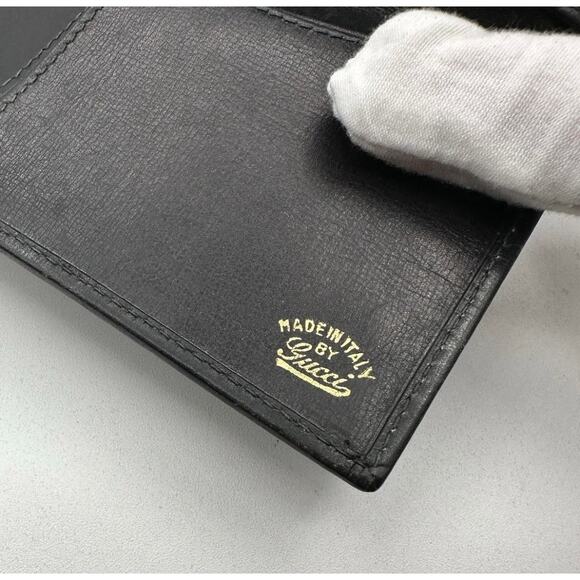 GUCCI Limited Edition Black Vintage Long Leather Card Holder Bi Fold Wallet - Picture 11 of 14